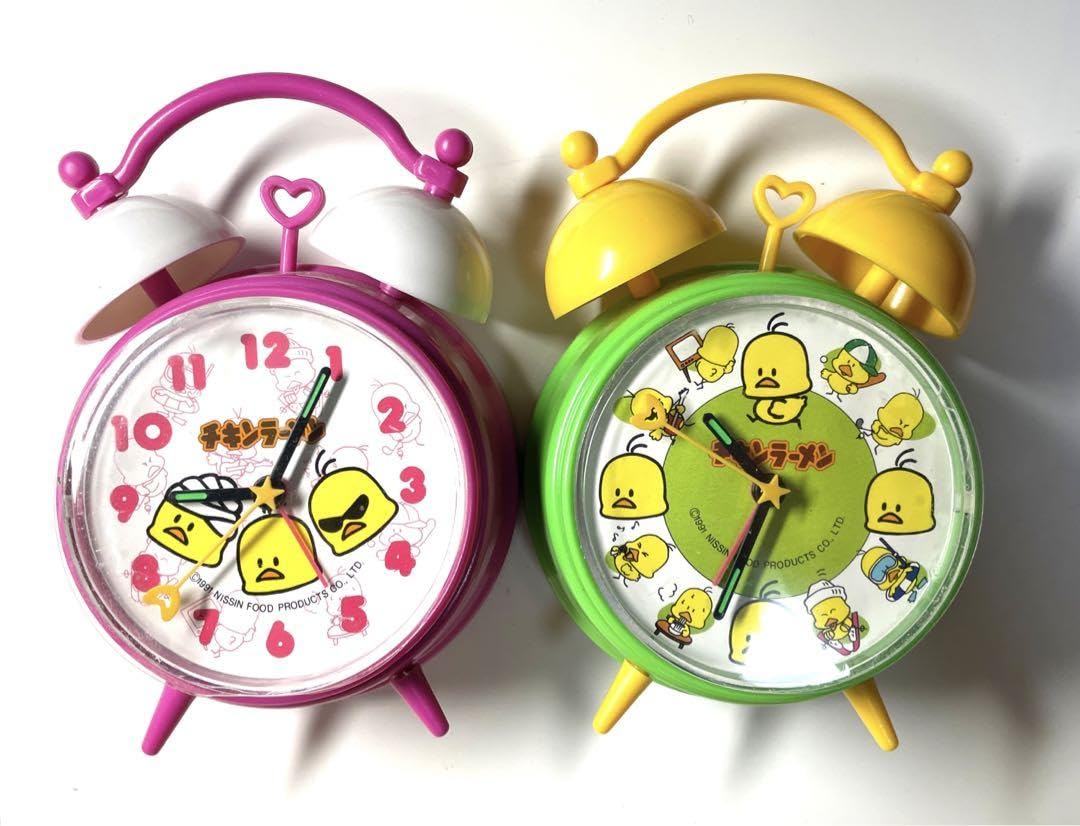 Amazon.co.jp: チキンラーメン 1991 目覚まし時計 ピンク グリーン